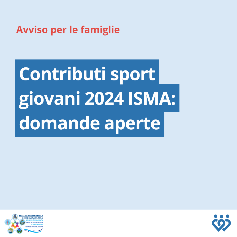 Contributi sport giovani 2024 ISMA: domande aperte